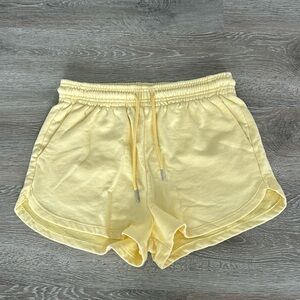 H&M basics yellow shorts